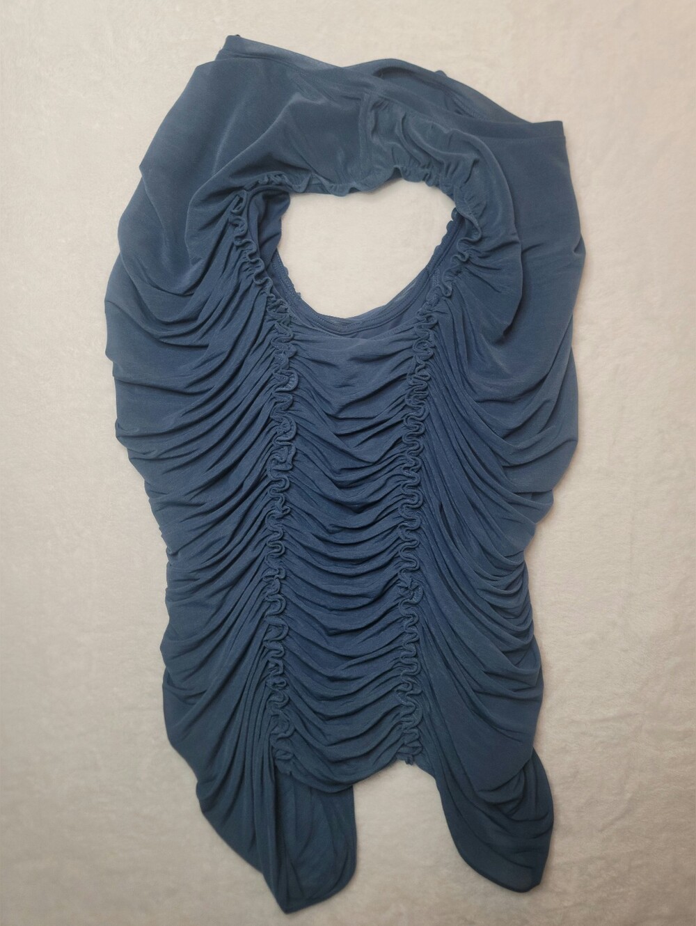 NWT Kobi Halperin Sariyah Shirred Sleeveless Top Sz Lrg Faded Lapis Ruched Top - Picture 9 of 15